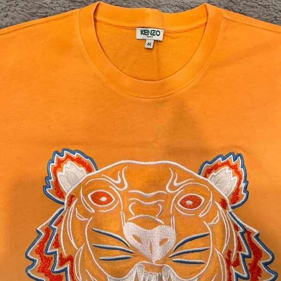Kenzo Men’s Orange and Cream Tiger Tee - Picture 2 of 2